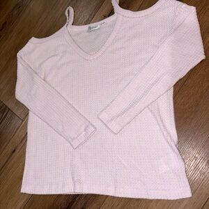 Urban Outfitters Light Pink Off-the-Shoulder Sweater